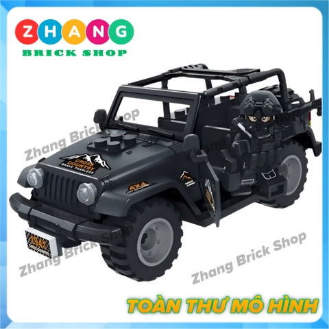 [52 hình] Xếp hình xe Zeep Quân sự SUV SWAT dùng cho lực lượng phản ứng nhanh Lego Minifigures Tbstoys Tbs J772