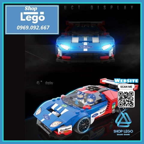 Xếp hình siêu xe Ford GT 2015 tặng kèm 2 nhân vật Lego Minifigures Quanguan 100135