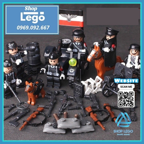 Xếp hình Hitler và đạo quân đội phát xít Đức trong thế chiến 2 WW2 Lego Minifigures Dilong D71009