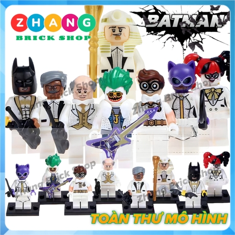 Xếp hình Batman - Alfred - Robin - Catwoman - Gordon - King Tut - Harley Quinn - Joker Lego Minifigures POGO PG8074