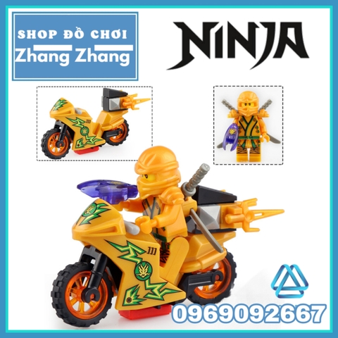 Xếp hình Ninjago nhân vật Zane - Kai - Jay - Cole Nya - Lloyd tặng kèm xe moto Lego Minifigures LeLe 31050