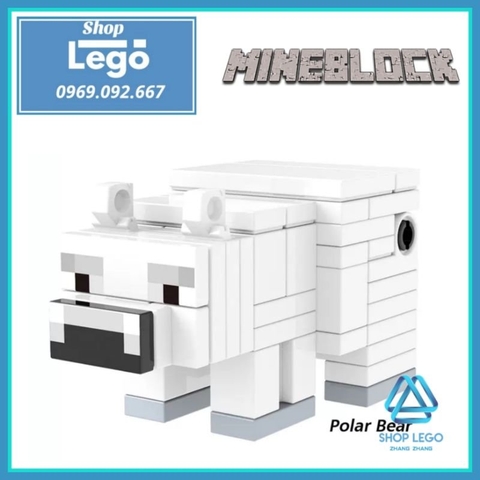 Xếp hình Minecraft gồm Phantom - Strider - Bee - Polar Bear - Agent - Dolphin - Cat - Vex Lego Minifigures Xinh X0301