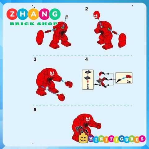 Xếp hình Carnage đại chiến Venom Symbiotic Spider Man Đỏ lego Minifigures bigfigures Xinh xh891