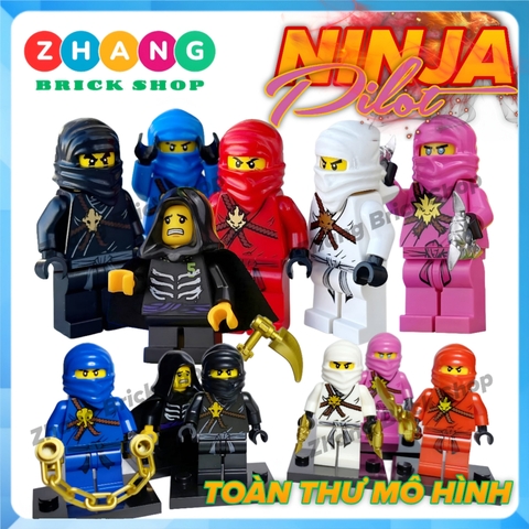 Đồ chơi xếp hình Ninjago Pilot Kai Cole Zane pink Lloyd kid Minifigures