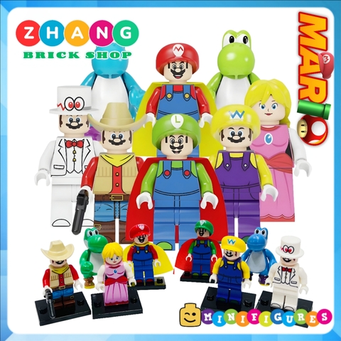 Xếp hình Mario with Cappy - Yoshi - Luigi giải cứu công chúa Lego Minifigures Chengyi CY8001