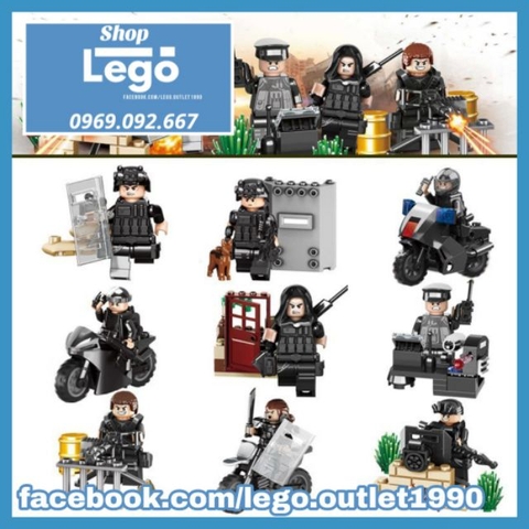 Xếp hình cảnh sát đặc nhiệm SWAT S.A.S (9 mẫu) Lego minifigures KAZI 653001