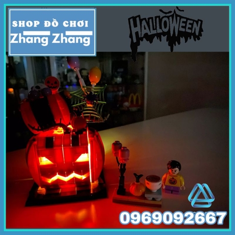 Đồ chơi Xếp hình Ngôi nhà bí đỏ Halloween 336 hình có đèn phát sáng mô hình Minifigures Shenyang SY5215