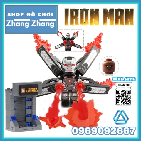 [129 hình] Xếp hình Người sắt Iron man Tủ trưng bày giáp Full Tủ + Hiệu ứng + Cánh) Lego Minifigures SY Sy1169