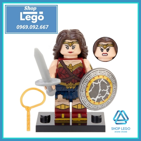 Xếp hình siêu anh hùng Superman - Wonder Woman - Batman - Aquaman - Mera - Flash - Cyborg Lego Minifigures Xinh X0312
