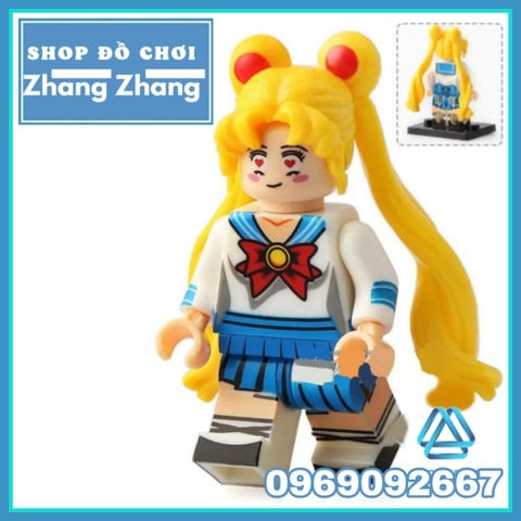 Xếp hình Thủy thủ mặt trăng Sailor Moon xinh đẹp cùng Tuxedo mặt nạ Chiba Mamoru Lego Minifigures WM6035