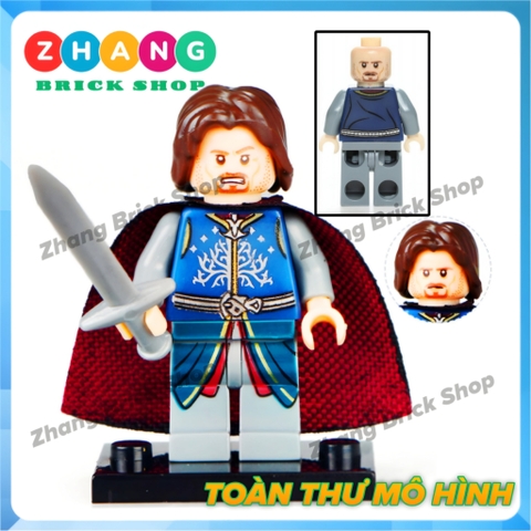 Xếp hình The Hobbit Theoden - Eomer - Rohan - Wormtongue - Boromir - Aragorn - Bowman Lego Minifigures Pogo PG8031