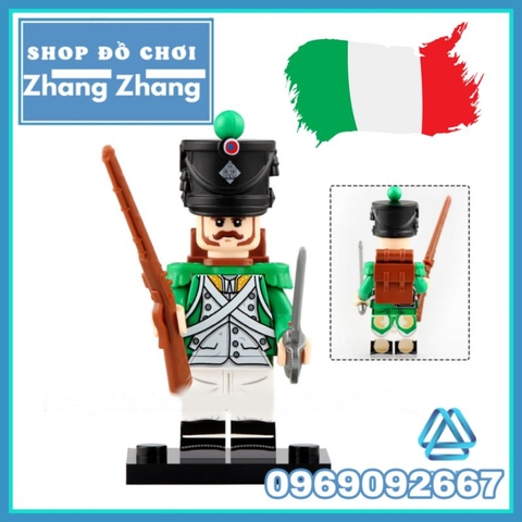 Đồ chơi xếp hình lính chiến tranh châu âu Italia Tây ban nha Đan mạch Thụy Sỹ Minifigures N009 012