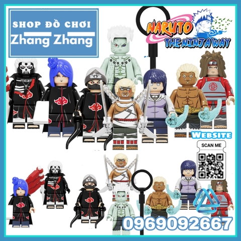 Xếp hình Naruto gồm Uchiha - Killer Bee - Yonda - Konan - Hyuga - Akimichi - Hidan - Kakuzu Lego Minifigures Kopf KF6119