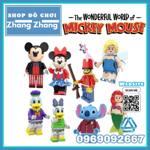 Xếp hình Vịt Donald và chuột micky và thú Ariel Lego Minifigures POGO PG8225