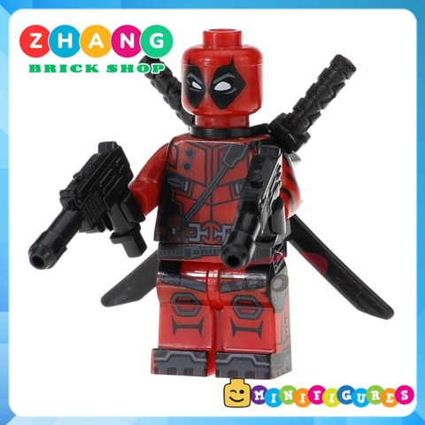 Xếp hình quái nhân Deadpool siêu anh hùng Marvel đầy đủ vũ khí Lego Minifigures Kopf KF271 KF6019