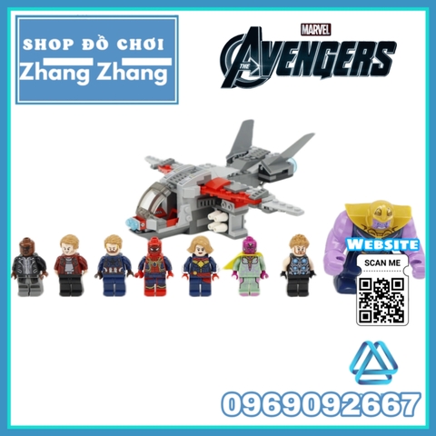 Xếp hình Spider-Man Thor Star-Lord Vision Captain Marvel Thanos Nick Fury Lego Minifigures Hãng Lele 34074