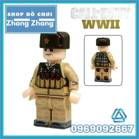 Đồ chơi xếp hình Hồng quân Liên Xô và lính Mỹ thế chiến 2 WWII Call of Duty Minifigures JC013 016 JA015 018