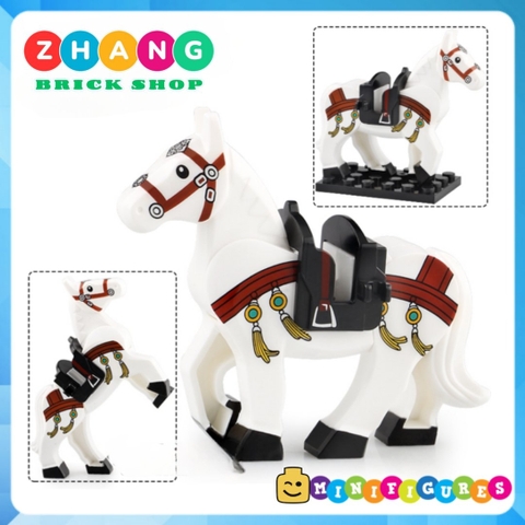 Xếp hình chiến mã Dạ chiếu ngọc sư tử Ngựa chiến của Triệu Tử Long trong Tam quốc diễn nghĩa Lego Minifigures DW001 006