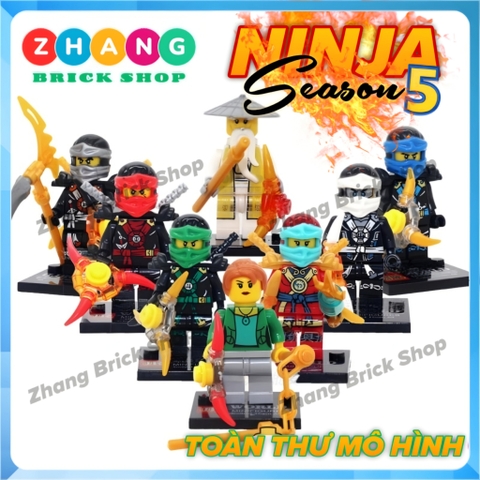 Đồ chơi xếp hình Ninjago Season 5 Misako Wu Kai Cole Jay Zane Lloyd Nya Minifigures Jinrun JR787