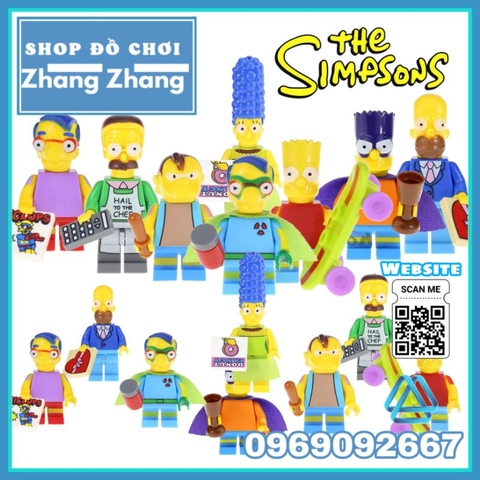 Đồ chơi xếp hình Gia đình Simsons Bartman - Marge Homer Nelson - Flanders Bart Milhouse Kopf KF6039