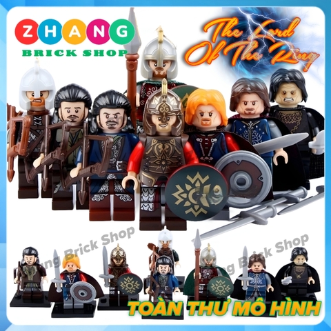 Xếp hình The Hobbit Theoden - Eomer - Rohan - Wormtongue - Boromir - Aragorn - Bowman Lego Minifigures Pogo PG8031