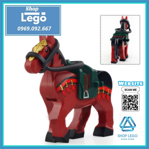 Xếp hình Chiến mã Xích thố của Quan Vũ Lữ Bố trong Tam quốc diễn nghĩa Lego Minifigures DW001 006