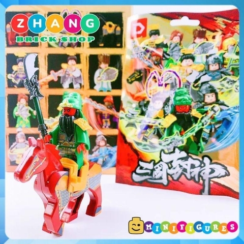 Đồ chơi xếp hình combo 6 nhân vật tam quốc ngẫu nhiên Quan Vũ Triệu Vân Khổng Minh Lữ Bố Xích thố Minifigures D613
