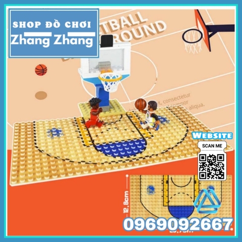 Xếp hình sân bóng rổ 1 : 1 giải bóng rổ nhà nghề NBA mới nhất Lego Minifigures Basketball tặng bảng rổ