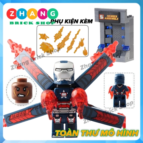 [129 hình] Xếp hình Người sắt Iron man Tủ trưng bày giáp Full Tủ + Hiệu ứng + Cánh) Lego Minifigures SY Sy1169