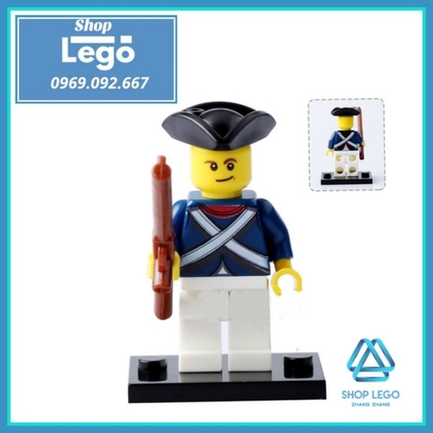 Xếp hình lục quân quân đội Cuộc chiến Hoa Kỳ - Anh Quốc 1812 Lego Minifigures POGO PG8035