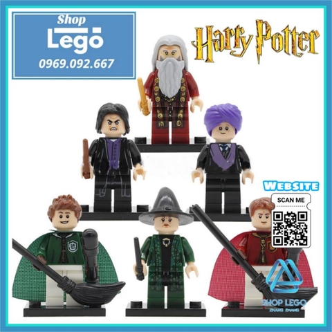 Xếp hình Harry Potter gồm McGonagall - Quirrell - Snape - Dumbledore - Slytherin Gryffindor Lego Minifigures POGO PG8162