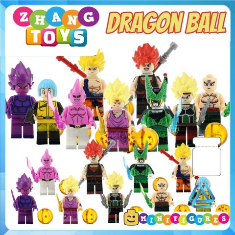 Xếp hình Dragon Ball🐉Songoku Vegeta Bardock Gohan Tien Perfect Cell Majin Buu Bulma Lego Minifigures Kopf KF6030
