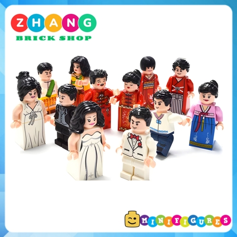 Đồ chơi xếp hình lễ phục cưới wedding Kimono Hanbok Hỷ phục các quốc gia Minifigures No 1602