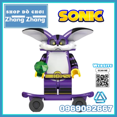 Xếp hình Sonic tặng ván trượt Ray Rabbit The Cat Charmy Bee Tikal Dr. Eggman Blaze Storm Lego Minifigures Kopf KF6124