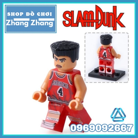 Xếp hình Bóng rổ Slam Dunk Hanamichi - Akagi - Miyagi - Rukawa - Haruko - Ayako Lego Minifigures POGO PG8092