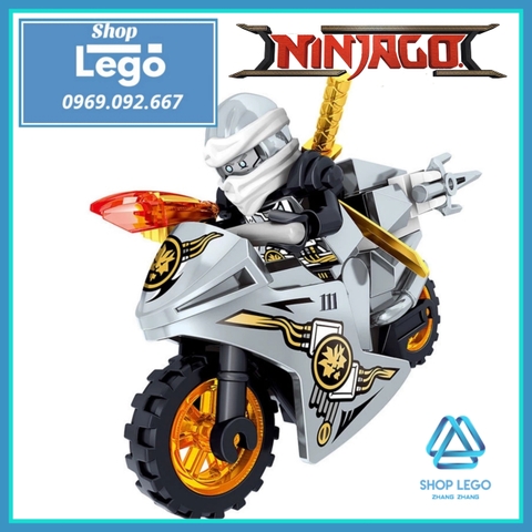 Xếp hình Ninjago nhân vật Zane - Kai - Jay - Cole Nya - Lloyd tặng kèm xe moto Lego Minifigures LeLe 31050