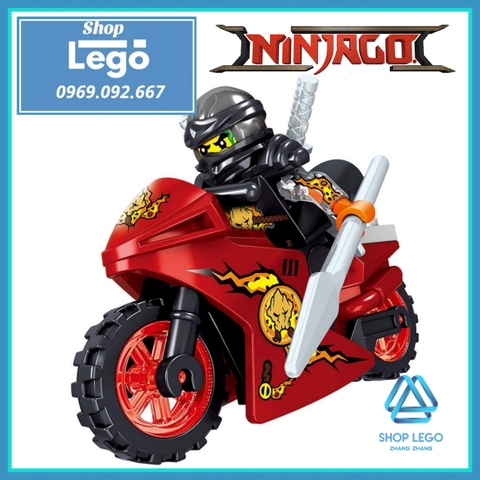 Xếp hình Ninjago nhân vật Zane - Kai - Jay - Cole Nya - Lloyd tặng kèm xe moto Lego Minifigures LeLe 31050