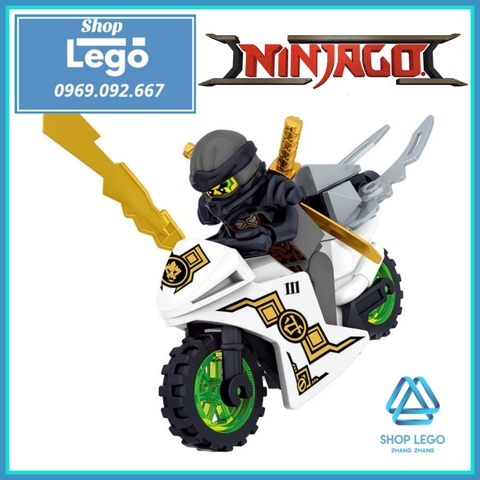 Xếp hình Ninjago nhân vật Zane - Kai - Jay - Cole Nya - Lloyd tặng kèm xe moto Lego Minifigures LeLe 31050