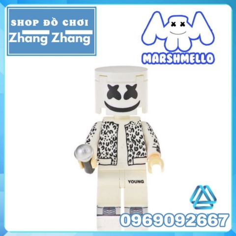 Xếp hình huyền thoại âm nhạc DJ Marshmello Lego Minifigures Kopf KF6089
