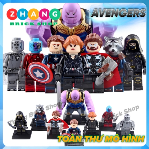 Xếp hình Thanos Nebula Thor Black Widow Vision Hawkeye Captain Avengers : Infinity War Lego Minifigures Koruit KT1025