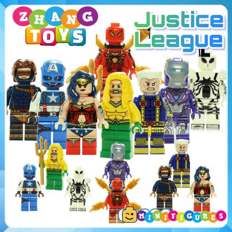 Xếp hình Iron man Wonder woman Anti Spider-Man Captain America Aquaman Marvel DC Comics Lego Minifigures POGO PG8209