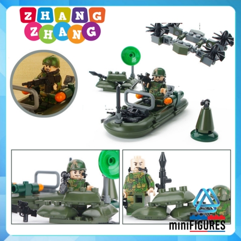 Xếp hình Doanh trại quân đội dã chiến đầy đủ vũ khí bộ binh rừng Lego Minifigures Gudi 8009