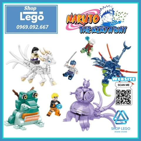 Xếp hình linh thú Gamahiro - Shichibi-Chomei - Gobi-Kokuo - Rokubi-Raijuu trong Naruto Lego Minifigures PRCK 69617