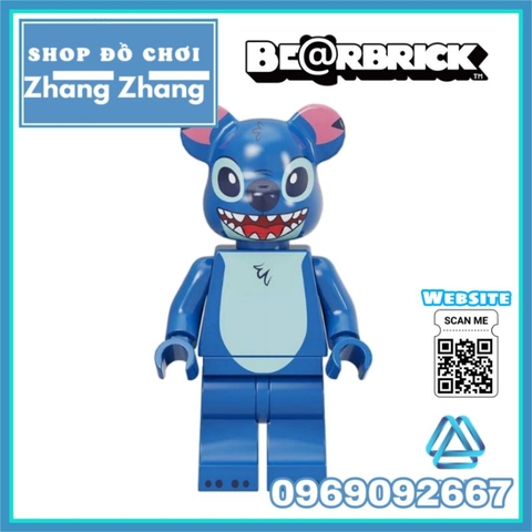 Đồ chơi xếp hình Bearbrick Gấu bụng phệ Spider-Man - Joker - Stitch - Bape - Iron man Minifigures Kopf BLX3033