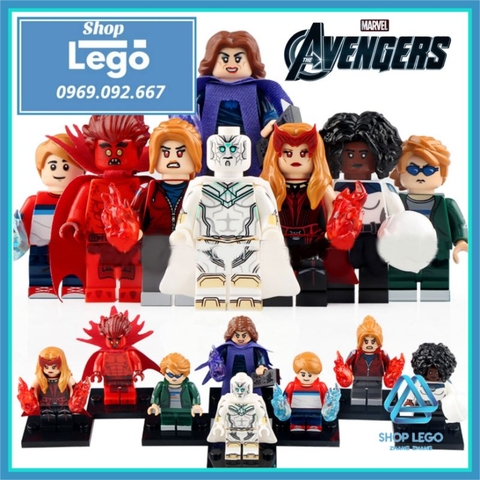 Xếp hình Wave 2 of Wandavision Scarlet Witch - Vision - Mephisto - Monica Rambeau - Tommy Lego Minifigures Xinh X0309