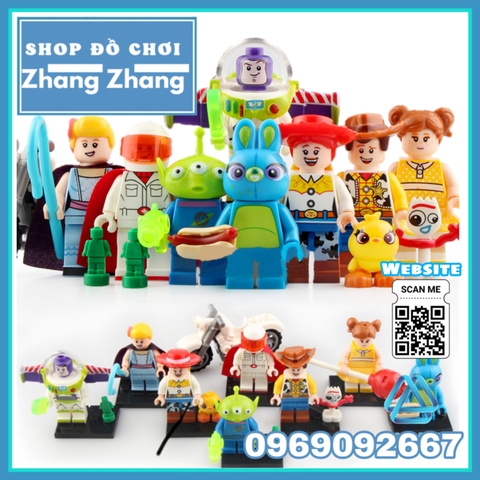 Xếp hình Toys Story Buzz Lightyear Woody Jessie Alien Bunny Bo Peep Gabby Duke Caboom Lego Minifigures Wm6060