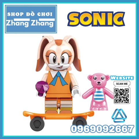Xếp hình Sonic tặng ván trượt Ray Rabbit The Cat Charmy Bee Tikal Dr. Eggman Blaze Storm Lego Minifigures Kopf KF6124