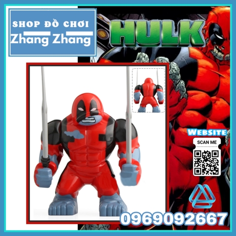 Xếp hình Deadpool Hulkpool Hulk Siêu anh hùng Marvel BigFigures Lego Minifigures Mg1014