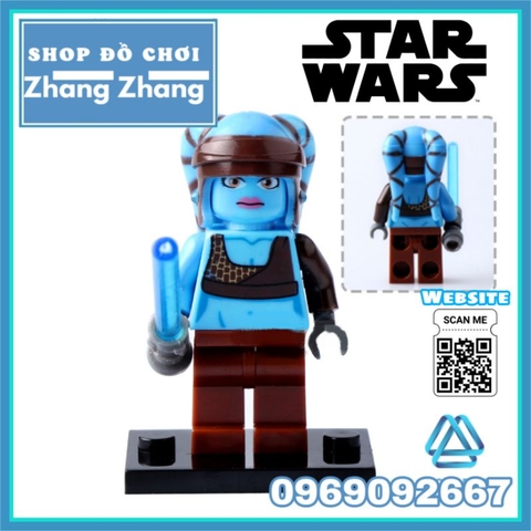 Đồ chơi xếp hình Star War Luke Skywalker Han Solo Ahsoka Tano Aayla Secura Satele Shan Minifigures POGO PG8034