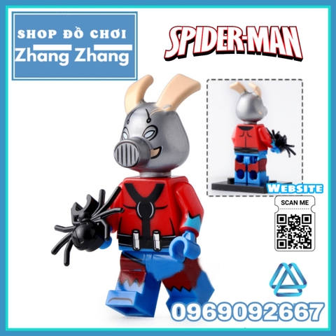 Xếp hình Lego Lợn Spider man Iron man Hulk Ant-man deadpool Captain America Marvel Lego Minifigures Koruit KT1023